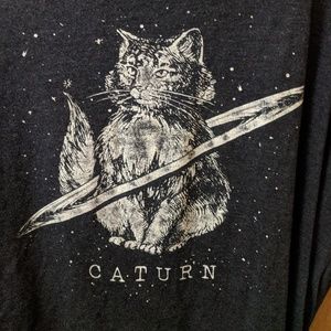 Modcloth Plus 3X Charcoal Grey Caturn Cat Tee